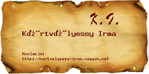 Körtvélyessy Irma névjegykártya